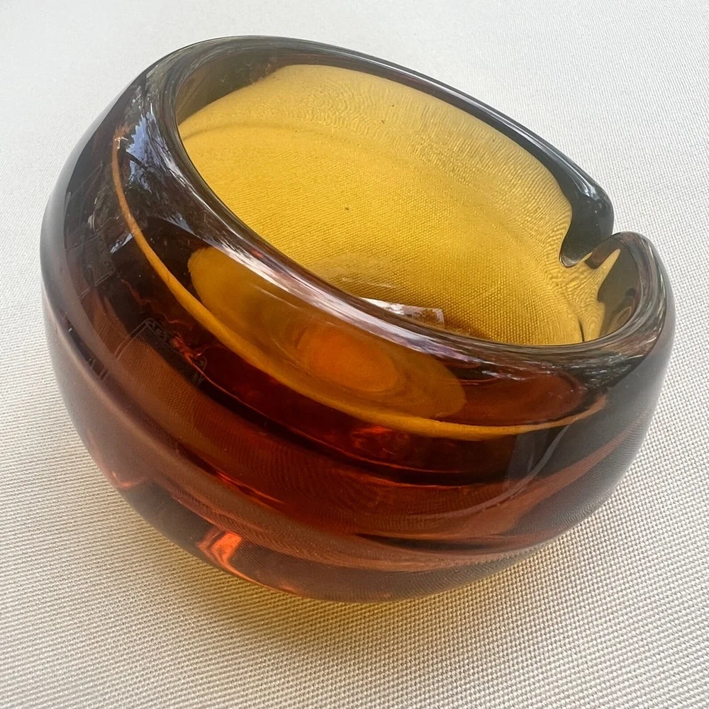 Vintage Viking Glass Orb Ashtray - Picture 1 of 4